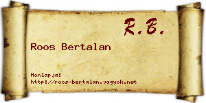 Roos Bertalan névjegykártya